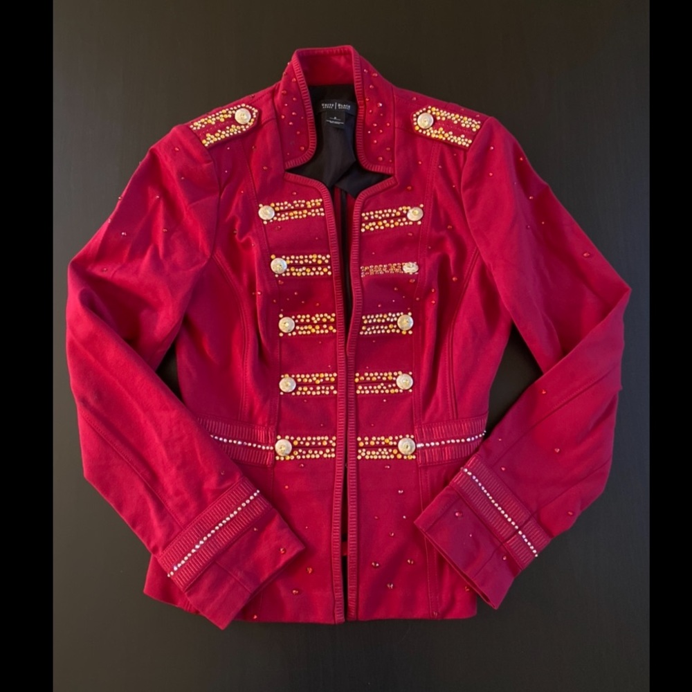 Sgt. Peppers Ringleader jacket White House Black Market Rhinestones Red costume